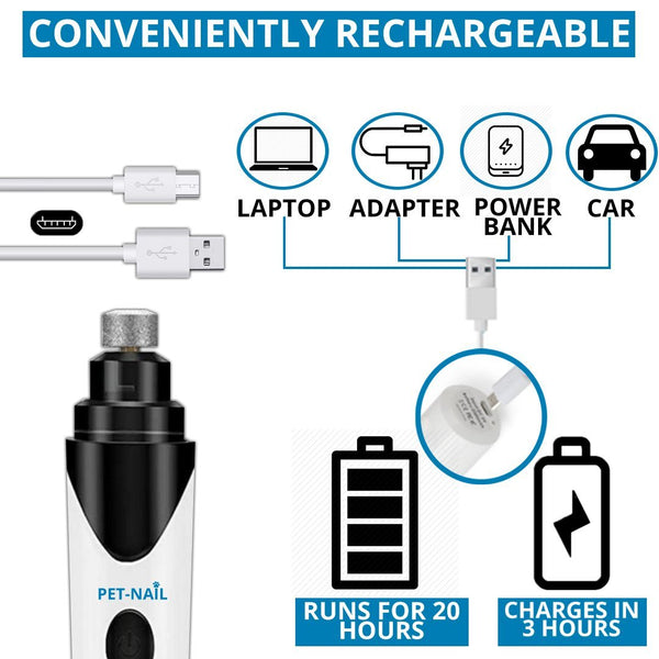 Rechargeable Painless Pet's Nail Grinder - bestdogssupplies